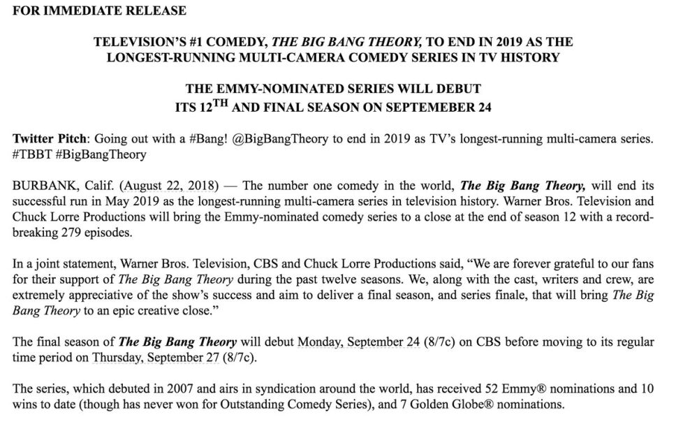 The Big Bang Theory prepara su última temporada