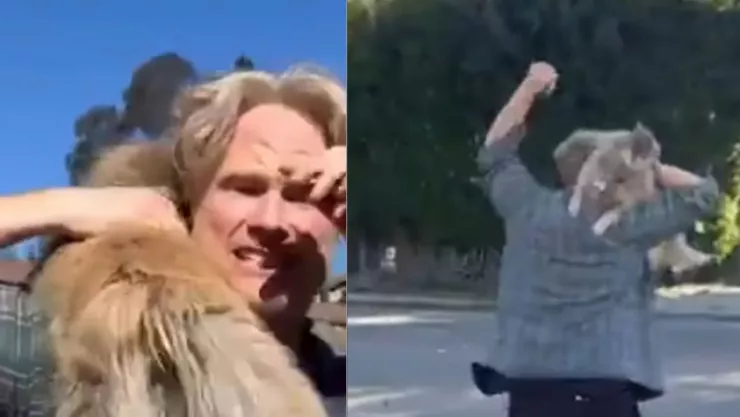 Hombre encuentra a su perro tras los incendios en California este enero de 2025