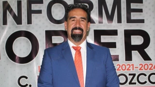 Lauro Orozco Gómez en la presentación de su primer informe de gobierno de Ignacio Zaragoza, Chihuahua para el periodo 2021-2024