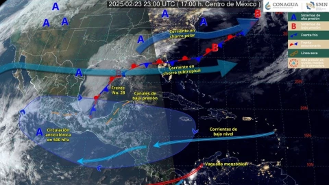 Lluvias y cambio brusco de temperatura por Frente Frío para el clima en Yucatán hoy lunes 24 de febrero
