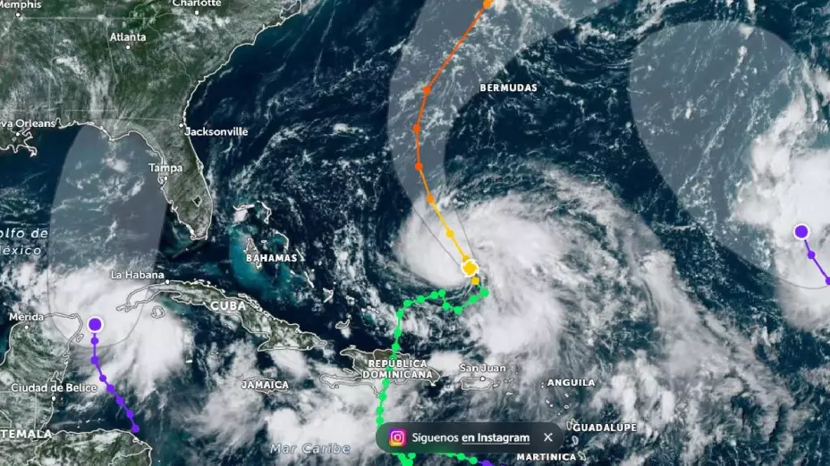 Trayectoria en vivo del huracán Franklin en el Atlántico