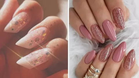 14 diseños de uñas rosas con brillos que te harán ver espectacular en cualquier ocasión