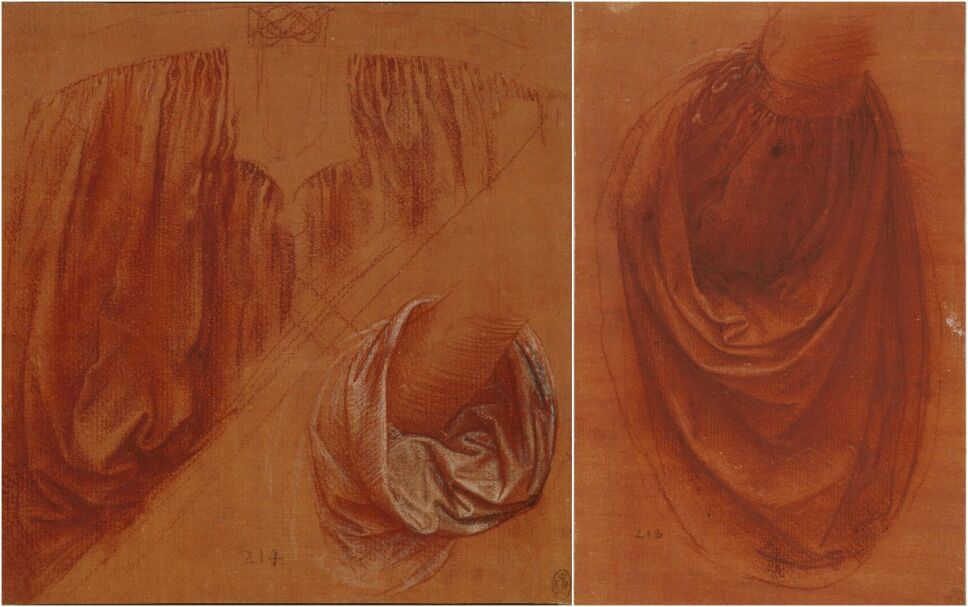 estudios de la composición y telas de Salvator Mundi