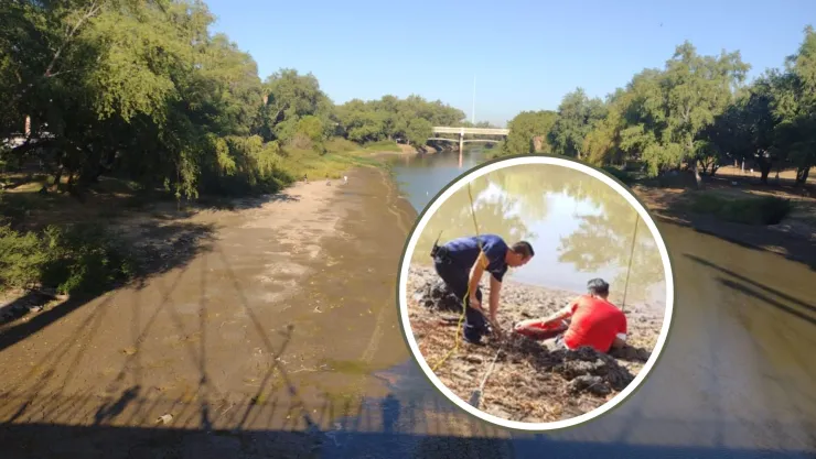 Hombre se atora por sacar a su perro en el parque Las Riberas