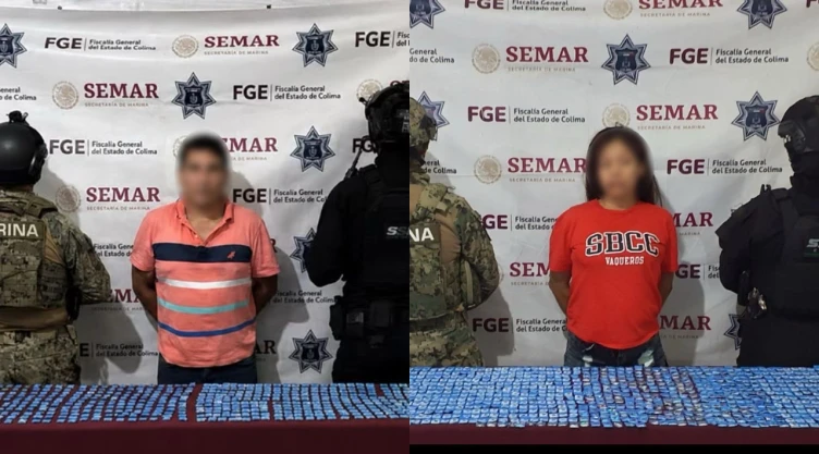 Golpe a “Los Mezcales” en Colima: Caen “El Amarillo” y “La Adelita” con más de 2 mil dosis de droga