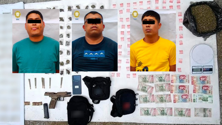 Detienen a tres de la “La Unión Tepito” con identificaciones falsas y droga