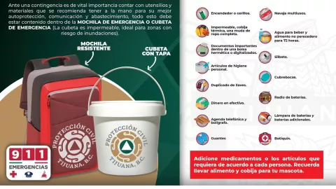 Mochila de emergencia Protección Civil