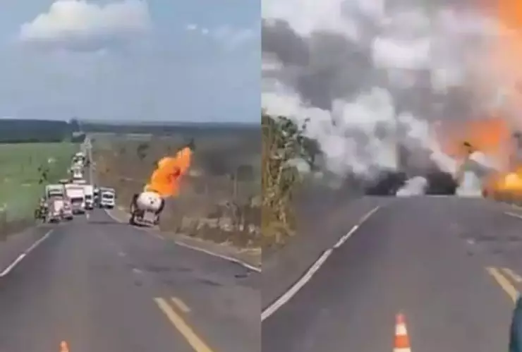 Explotó camión en Brasil