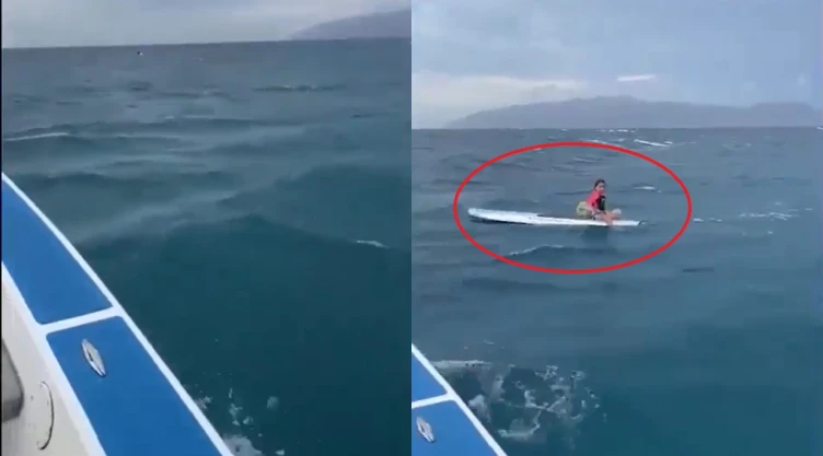 Niña rescatada en Bahía de la Paz.