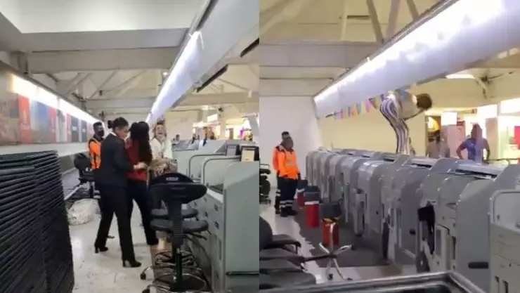 VIRAL: Mujer pierde el control y golpea a sobrecargo en CDMX