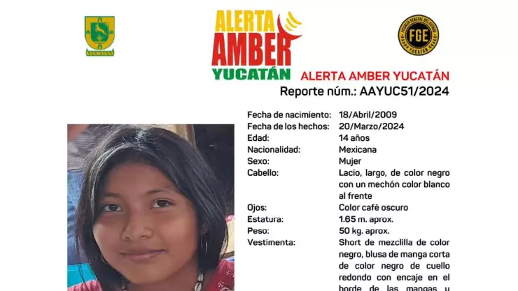Alerta Amber en Yucatán_ FGE busca a Gidalti Neftali Dzul Ek, de 14 años de edad