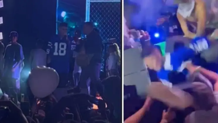 Video Santa Fe Klan sufre caída durante concierto