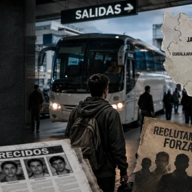 Jóvenes desaparecidos son reclutados usando centrales camioneras.