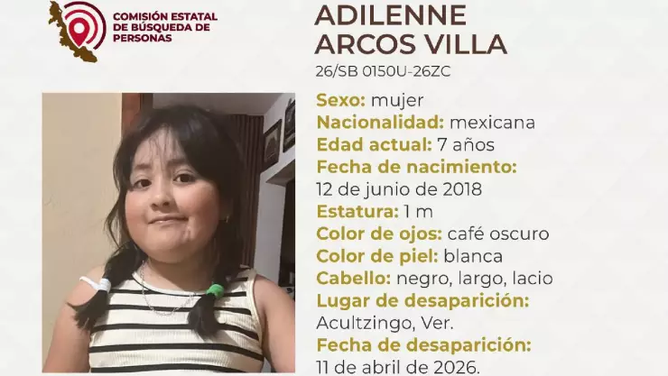 ¡URGENTE! Adilenne Arcos Villa, niña desaparecida en Veracruz ¿Qué sabemos de su desaparición?