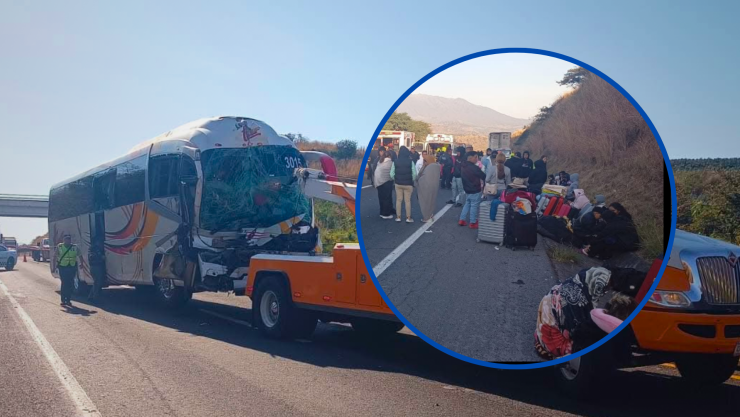 Accidente Guadalajara-Tepic hoy 18 de diciembre 2024 autobús turístico choca con camión.png