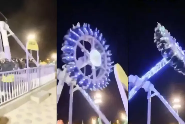 Captan el TERRORÍFICO momento en el que un juego mecánico se parte en dos