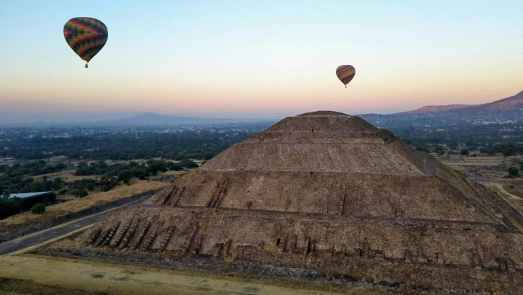 Globo aerostático en Teotihuacán hoy