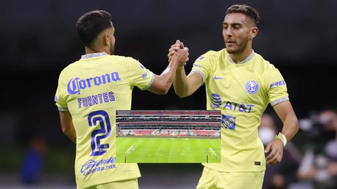 Jugadores del América celebrando un gol ante Tigres