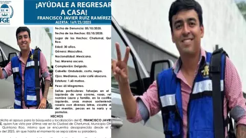 ¡Ayúdale a regresar! Buscan a Francisco Javier Ruíz, desaparecido en Chetumal desde hace tres días