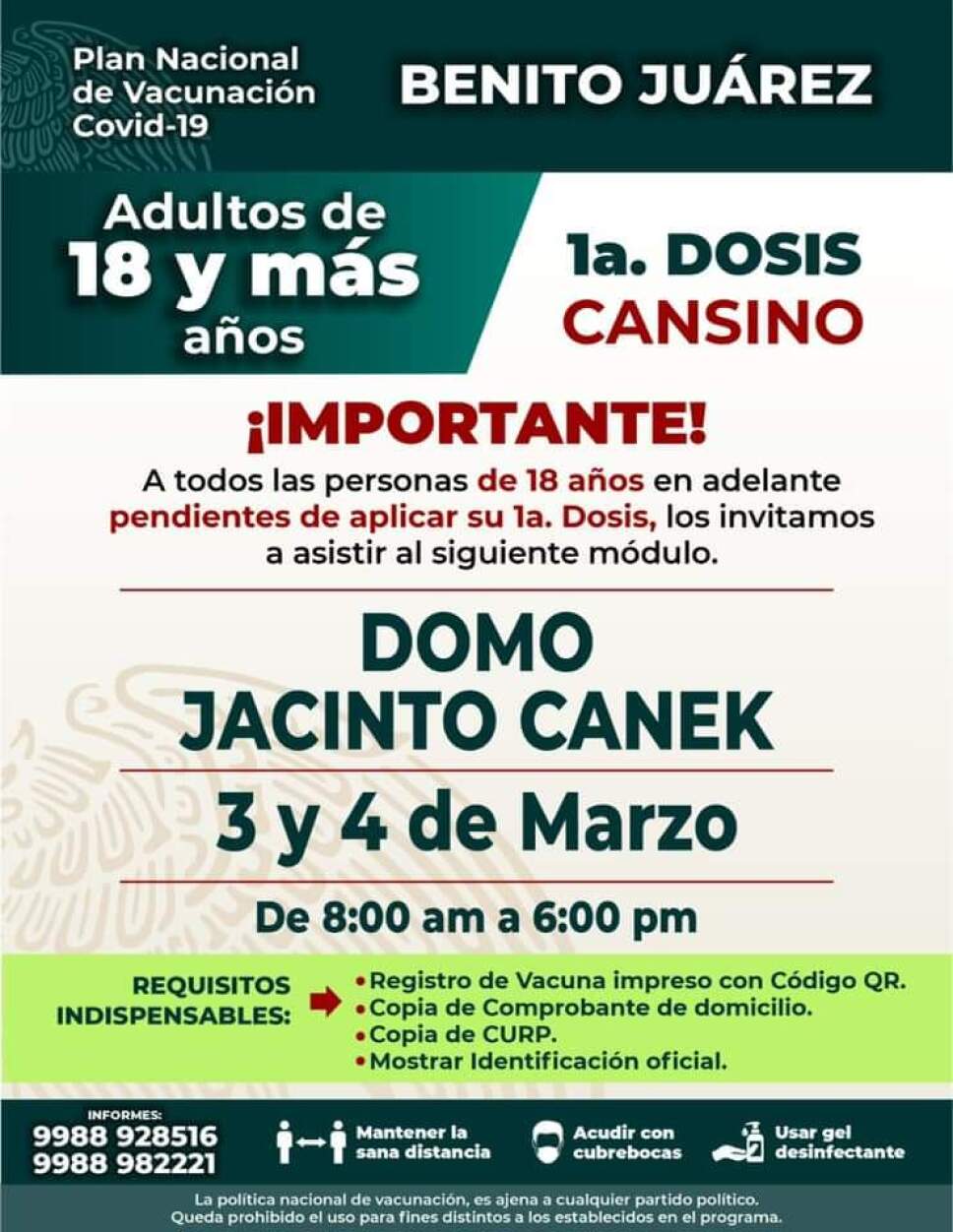 vacunación covid-19 en Cancún