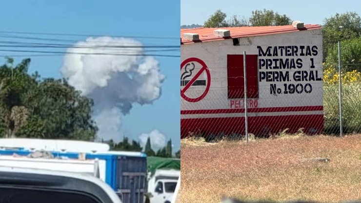 EXPLOSIÓN de un polvorín en la carretera federal Puebla Tehuacán hoy