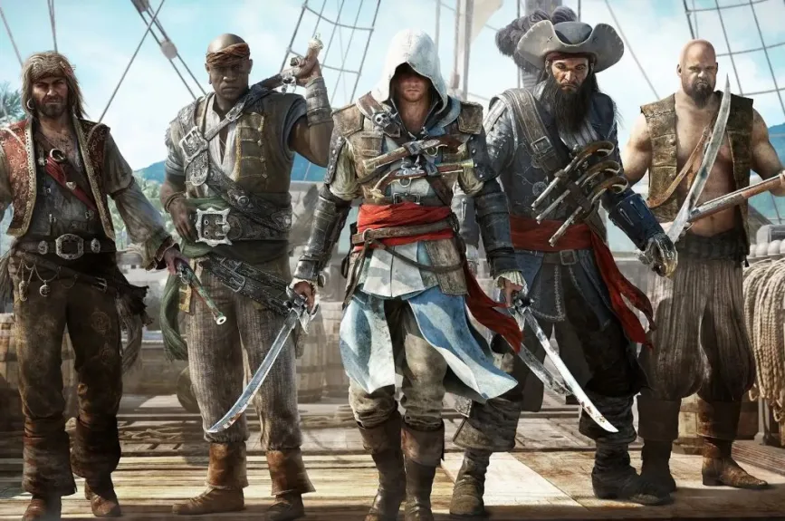Assassin’s Creed IV: Black Flag (2013)
Este título llevó la saga a los mares con Edward Kenway, un pirata convertido en Asesino. Su mundo abierto, la exploración naval y el combate hicieron que muchos lo consideren uno de los juegos más entretenidos de la franquicia.
Crédito: Ubisoft Montréal