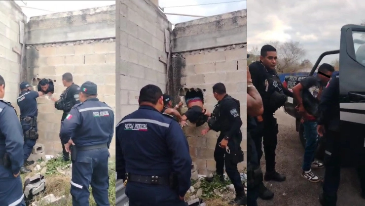 Hombre hace hueco en tienda para presuntamente robar botanas en Hunucmá y termina detenido