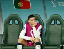 Cristiano Ronaldo en la banca de la selección de Portugal