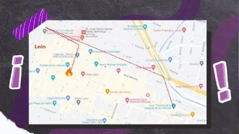 Ruta para la marcha del 8 de marzo 2024 en Leon, Guanajuato