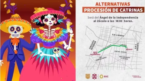 Ruta de la Mega Procesión de Catrinas 2023