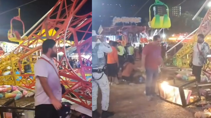 Juego mecánico se desploma en feria de Acapulco, Guerrero