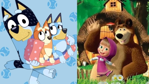 Bluey Masha y el Oso niños a equivocarse