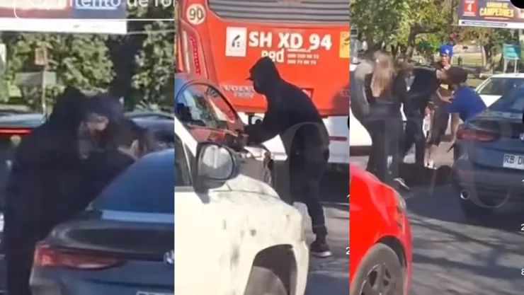 Conductora escapa del intento de robo de su auto premium en la comuna Independencia, en Santiago