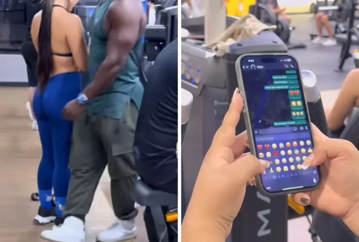 El momento fue captado mientras la pareja entrenaba junto a una amiga y el presunto entrenador