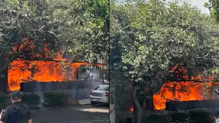 ¡FUERTES IMÁGENES! Incendio en conocido restaurante de hamburguesas en Lomas de Providencia
