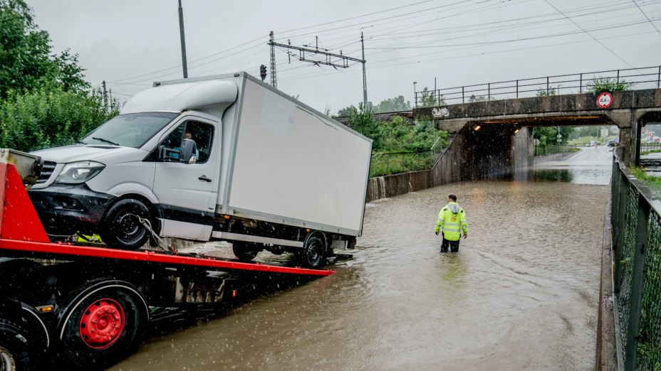Inundaciones por lluvias en Oslo, Noruega.