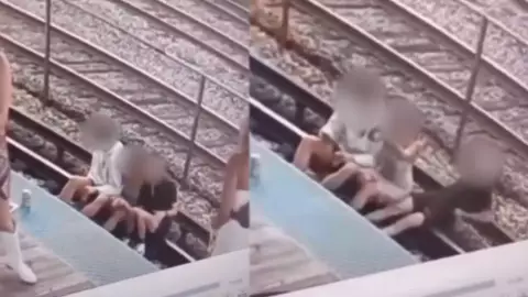 VIDEO: Jóvenes se electrocutaron tras tomarse selfie en vías del tren