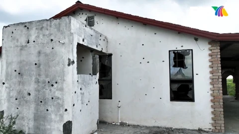 La quinta cerca de Reynosa está perforada con impactos de bala de alto calibre