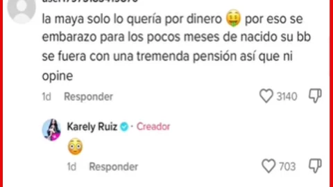 comentario de Karely Ruiz sobre bebé de Maya Nazor