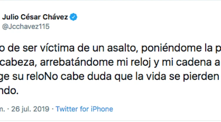 Julio Cesar Chávez denuncia asalto a punta de pistola