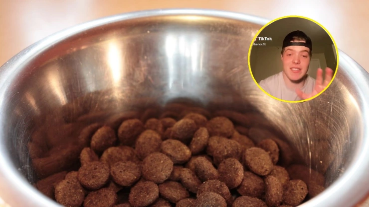 TikToker come comida de perro.