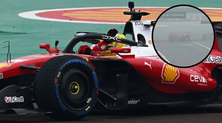 El monoplaza de Ferrari quedó varado a media pista