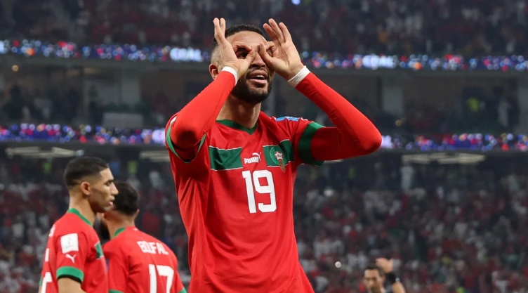 En Nesyri festeja su tanto ante Portugal