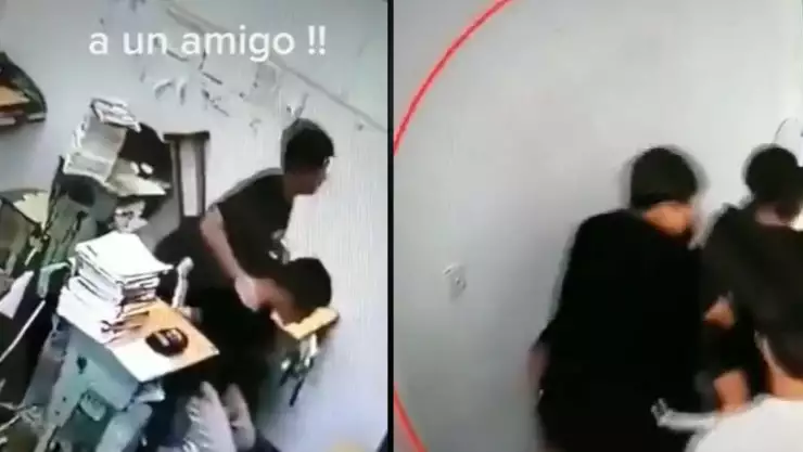 TikTok Niño carga a compañero en muletas para huir del temblor
