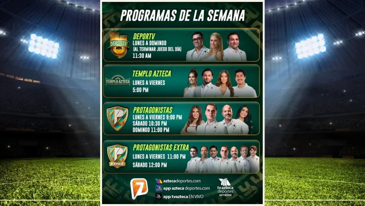 Calendario OFICIAL con fecha y hora de todos los programas que Azteca Deportes trae para ti durante la Copa Mundial de la FIFA 2026 ™️