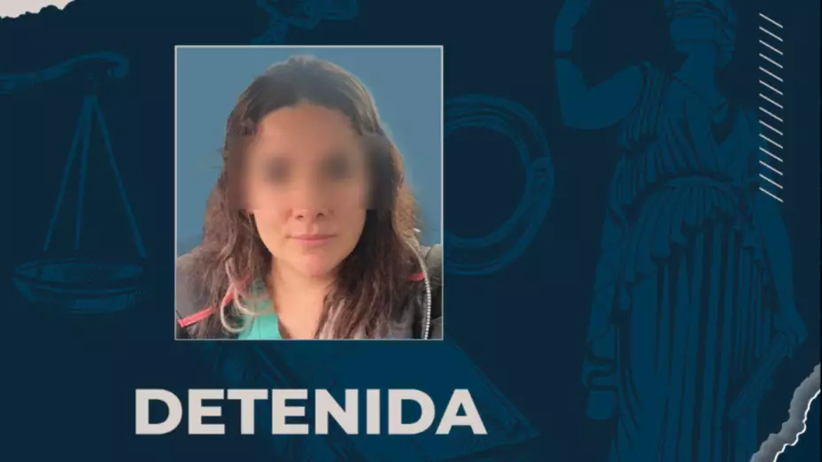 Mujer detenida por la Fiscalía General del Estado de Querétaro