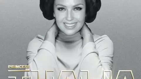Thalía disfraza de la princesa Leia