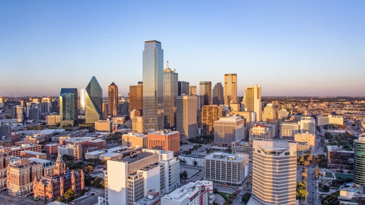Vista aérea de la ciudad de Dallas