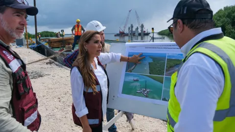 Avanzan las obras del Puente Nichupté en Cancún