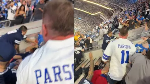 Aficionados protagonizan pelea en el partido Cowbys vs Chargers